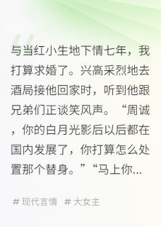 与当红小生地下情七年，我求婚了