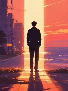 他站在光的尽头